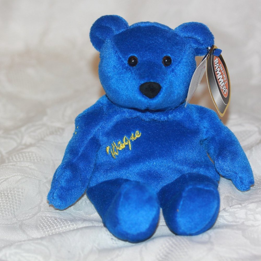 Wayne Gretzky #99 Blue Plush Beanie Bear NHL 1999 Salvinos Bammers USA